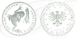BRD 20 Euro Silber 2018 F st/prägefrisch Froschkönig Münze Vorderseite und Rückseite zusammen