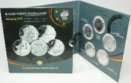 BRD GDM-Set 5x 20 Euro Silber 2018 PP (Spiegelglanz) OVP im Blister