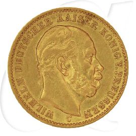 Deutschland Preussen 20 Mark Gold 1872 C ss Wilhelm I. Münzen-Bildseite