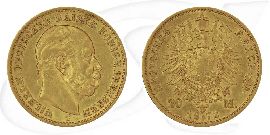 Deutschland Preussen 20 Mark Gold 1872 C ss Wilhelm I. Münze Vorderseite und Rückseite zusammen
