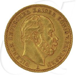 Deutschland Preussen 20 Mark Gold 1873 A ss Wilhelm I. Münzen-Bildseite