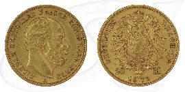 Deutschland Preussen 20 Mark Gold 1873 A ss Wilhelm I. Münze Vorderseite und Rückseite zusammen