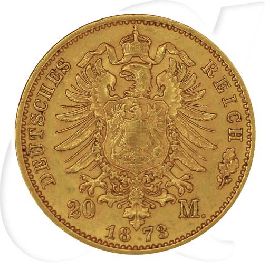 Deutschland Preussen 20 Mark Gold 1873 A ss Wilhelm I.