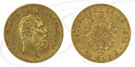Deutschland Württemberg 20 Mark Gold 1874 F ss Karl Münze Vorderseite und Rückseite zusammen