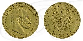 Deutschland Preussen 20 Mark Gold 1884 A ss-vz Wilhelm I. Münze Vorderseite und Rückseite zusammen