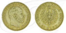 Deutschland Preussen 20 Mark Gold 1886 A ss-vz Wilhelm I.