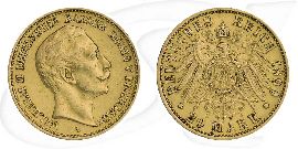 Deutschland Preussen 20 Mark Gold 1890 A ss Wilhelm II. Münze Vorderseite und Rückseite zusammen