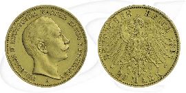 Deutschland Preussen 20 Mark Gold 1891 A ss-vz Wilhelm II. Münze Vorderseite und Rückseite zusammen