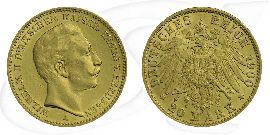 Deutschland Preussen 20 Mark Gold 1900 A vz Wilhelm II. Münze Vorderseite und Rückseite zusammen