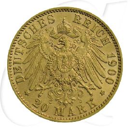 Deutschland Bayern 20 Mark Gold 1900 gutes ss Otto Münzen-Wertseite