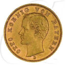 Deutschland Bayern 20 Mark Gold 1905 ss-vz Otto Münzen-Bildseite