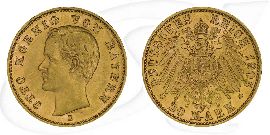 Deutschland Bayern 20 Mark Gold 1905 ss-vz Otto Münze Vorderseite und Rückseite zusammen