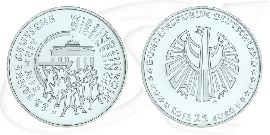 BRD 25 Euro Silber 2015 G st/prägefrisch 25 Jahre Deutsche Einheit Münze Vorderseite und Rückseite zusammen
