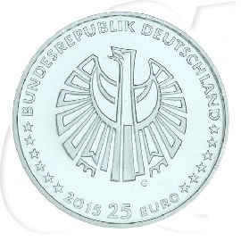 BRD 25 Euro Silber 2015 G st/prägefrisch 25 Jahre Deutsche Einheit Münzen-Wertseite