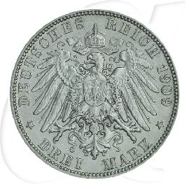 Deutschland Hamburg 3 Mark 1909 ss Wappen