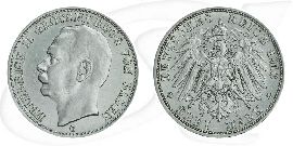 Deutschland Baden 3 Mark 1910 ss Friedrich II. Münze Vorderseite und Rückseite zusammen