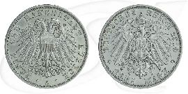 Deutschland Lübeck 3 Mark 1910 ss Wappen Münze Vorderseite und Rückseite zusammen