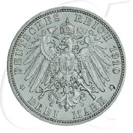 Deutschland Lübeck 3 Mark 1910 ss Wappen Münzen-Wertseite