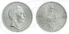 Deutschland Preussen 3 Mark 1911 vz-st Wilhelm II. Münze Vorderseite und Rückseite zusammen