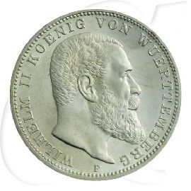Deutschland Württemberg 3 Mark 1912 vz+ Wilhelm II. Münzen-Bildseite