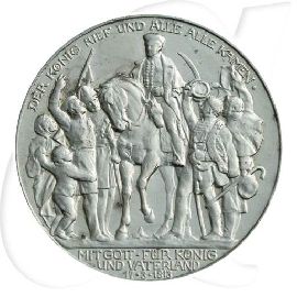 Deutschland Preussen 3 Mark 1913 ss 100 Jahre Befreiungskriege