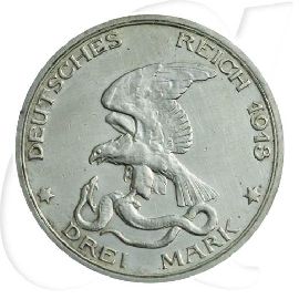 Deutschland Preussen 3 Mark 1913 ss Befreiungskriege Münzen-Wertseite