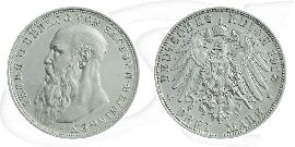 Deutschland Sachsen-Meiningen 3 Mark 1913 ss Herzog Georg II. Münze Vorderseite und Rückseite zusammen