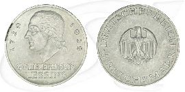Weimarer Republik 3 Mark 1929 A vz+ Schrötlingsfehler Lessing Münze Vorderseite und Rückseite zusammen
