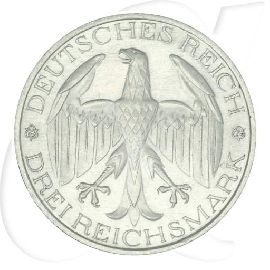 Weimarer Republik 3 Mark 1929 A vz Waldeck Pyrmont