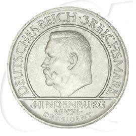 Weimarer Republik 3 Mark 1929 D prägefrich/st Verfassung Schwurhand Münzen-Bildseite