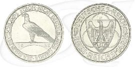 Weimarer Republik 3 Mark 1930 D vz-st Rheinlandräumung Münze Vorderseite und Rückseite zusammen