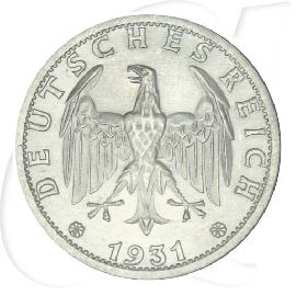 Weimarer Republik 3 Mark 1931 A st / prägefrisch Kursmünze Münzen-Bildseite