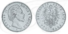 Deutschland Bayern 5 Mark 1875 ss König Ludwig II. Münze Vorderseite und Rückseite zusammen