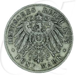 Deutschland Bayern 5 Mark 1895 ss Otto Münzen-Wertseite