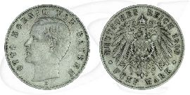 Deutschland Bayern 5 Mark 1900 ss Otto Münze Vorderseite und Rückseite zusammen