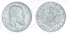 Deutschland Württemberg 5 Mark 1902 ss Wilhelm II. Münze Vorderseite und Rückseite zusammen
