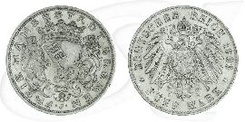 Deutschland Bremen 5 Mark 1906 ss-vz Kratzer Wappen Münze Vorderseite und Rückseite zusammen