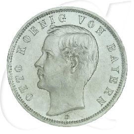 Deutschland Bayern 5 Mark 1913 vz-st Otto Münzen-Bildseite