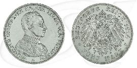 Deutschland Preussen 5 Mark 1914 vz Wilhelm II. in Uniform Münze Vorderseite und Rückseite zusammen