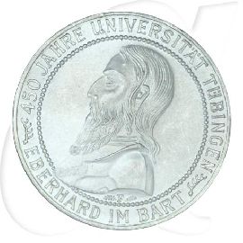 Weimarer Republik 5 Mark 1927 F vz-st 450 Jahre Universität Tübingen Münzen-Bildseite