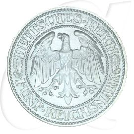 Weimarer Republik 5 Mark 1931 A prägefrisch/st Eichbaum Münzen-Wertseite