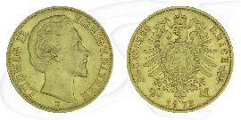 Deutschland 20 Mark Gold 1872 D ss Bayern Ludwig II. Münze Vorderseite und Rückseite zusammen