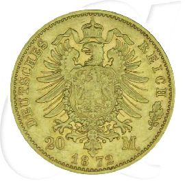 Deutschland Bayern 20 Mark Gold 1872 ss Ludwig II.