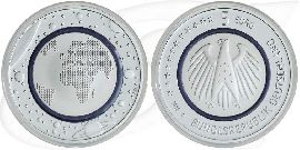 Deutschland Blauer Ring 2016 5 Euro Planet Erde Münze Vorderseite und Rückseite zusammen