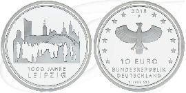 BRD 10 Euro Silber 2015 F 1000 Jahre Leipzig PP (Spgl)