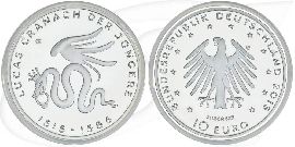 BRD 10 Euro Silber 2015 G 500. Geburtstag Lucas Cranach d. J. PP (Spgl)
