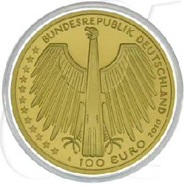 BRD 100 Euro 2016 A Gold 15,55g fein st OVP Altstadt Regensburg