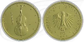Deutschland 50 Euro 2018 A Kontrabass Gold 7,778 gr. Münze Vorderseite und Rückseite zusammen