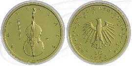 Deutschland 50 Euro 2018 J Kontrabass Gold 7,778 gr. Münze Vorderseite und Rückseite zusammen