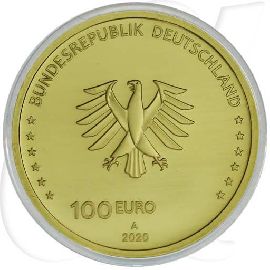 Deutschland 100 Euro Gold 2020 A OVP Säulen der Demokratie - Einigkeit